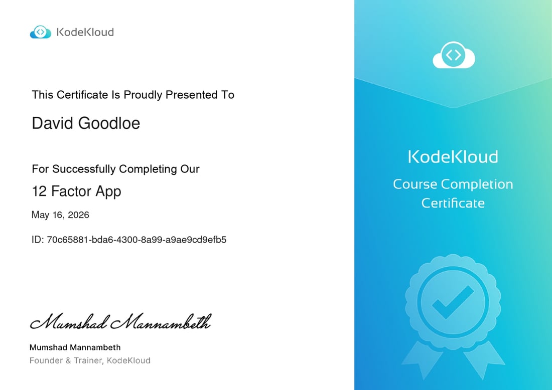 12-Factor App - KodeKloud