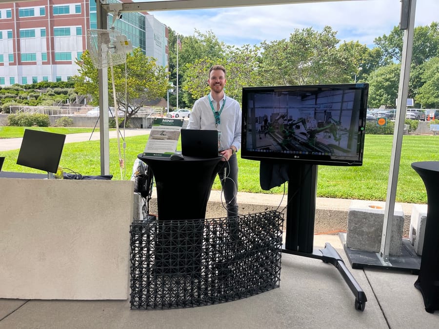 Bio-derived 3D-printed wall lattice on display